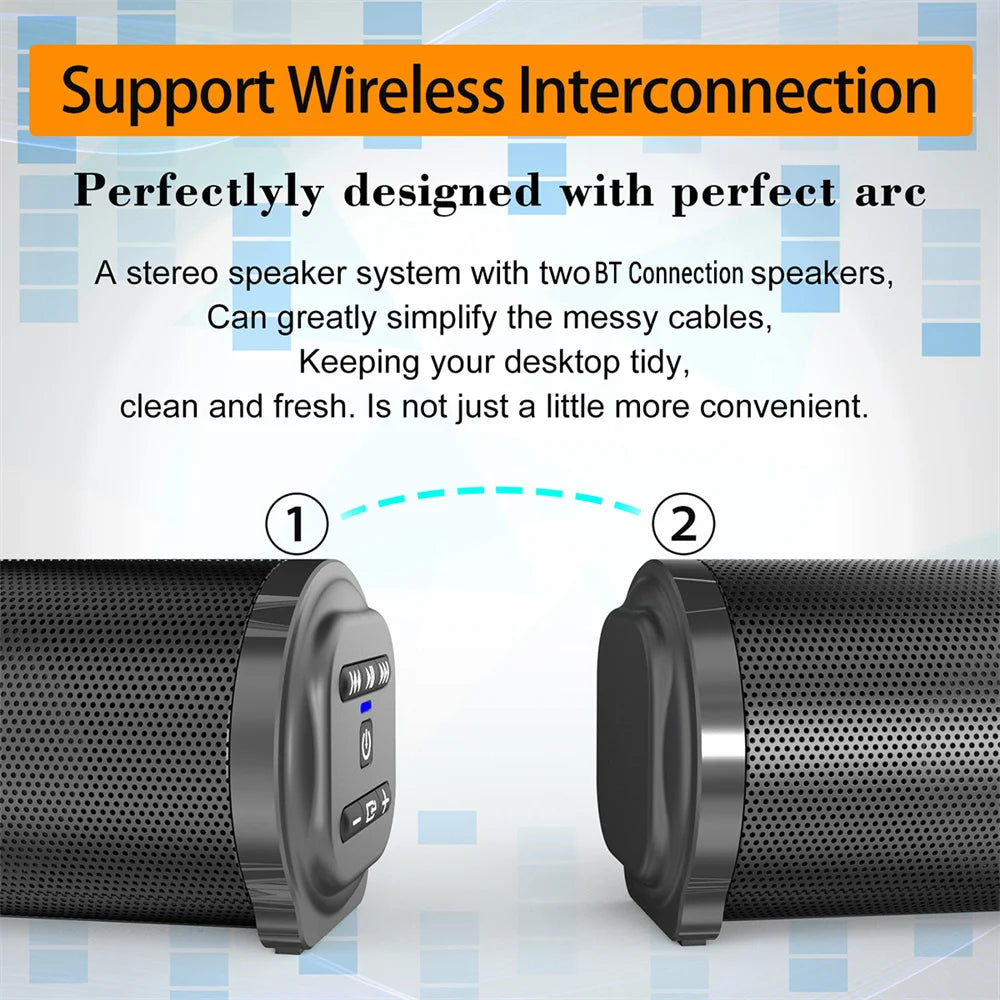 Sound Bar TV Sound System Bluetooth Speaker Wireless Subwoofer Bass Home Theater