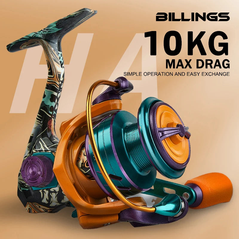 BILLINGS Spinning Fishing Reel 10KG Max Drag with Anti-Reverse 1000-6000