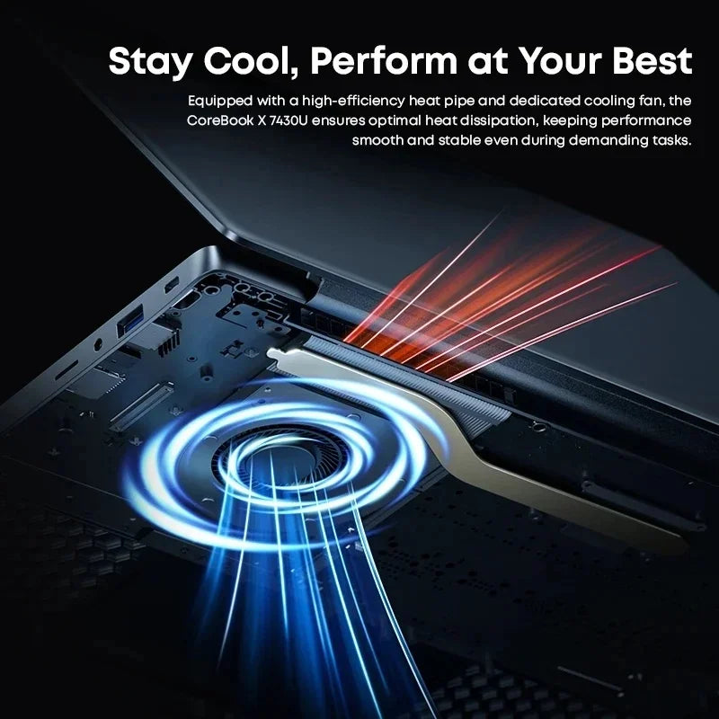 CHUWI CoreBook X Gaming Laptop 14.1 inch 2K IPS Screen AMD R5-7430U 16GB DDR4 RAM 512GB SSD Windows 11