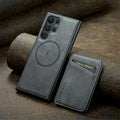 2 In 1 Magsafe Magnetic Leather Flip Phone Case for Samsung S25 S24 S23 S22 Ultra Plus FE Wallet Cover Cards Holder Pocket Cover
