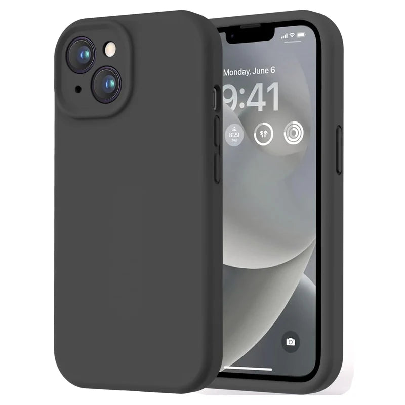 Luxury Black Phone Case For iPhone 16 15 14 11 12 13 Pro Max 7 8 Plus 13 Mini 16E SE 2022 Xr X Xs