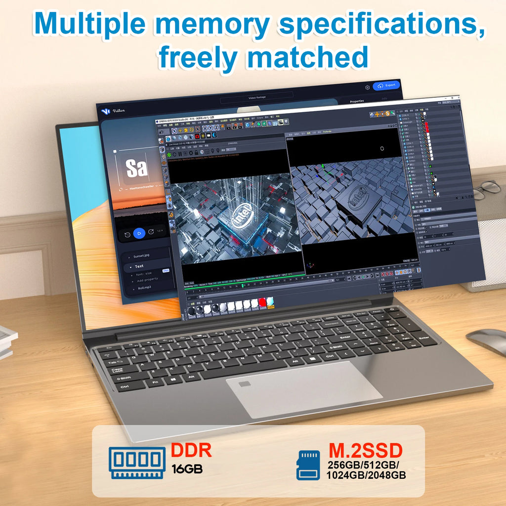 15.6 inch i3 laptop Computer Intel Core i3 6100U 16GB RAM 1TB 2TB SSD 5000mAh Windows 11