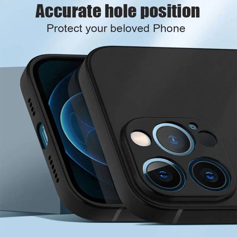 Luxury Black Phone Case For iPhone 16 15 14 11 12 13 Pro Max 7 8 Plus 13 Mini 16E SE 2022 Xr X Xs