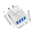 Phone Charger, 3A Faster Phone Wall Charger, Ultra-Fast Charging USB Adapter, Charge Four Device At Once For Smartphone & Tablet