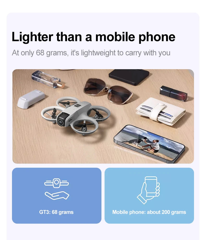 2025 Best-Selling GT3 Drone with HD Dual Camera 180° Upward Shooting