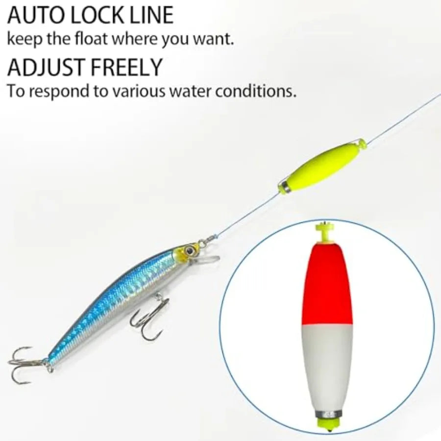 Fishing Bobbers Floats Set Weighted Foam Snap on Float