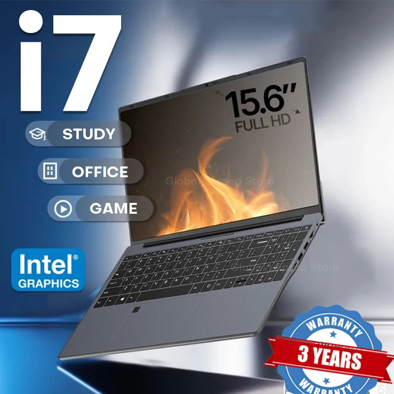 15.6" Ultra Slim Intel Core i7 6500U Laptop Computer Windows 11 16GB DDR4 1TB SSD Notebook PC