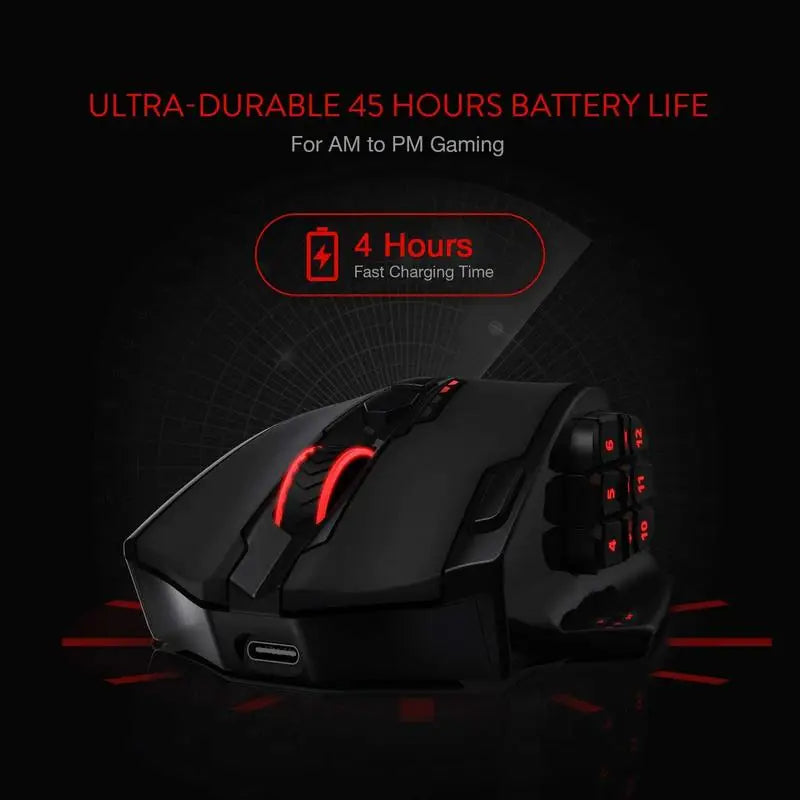 Redragon M913 Gaming 16000 DPI Wired 2.4Ghz Wireless RGB Optical Gamer Mice 16 Programmable Buttons