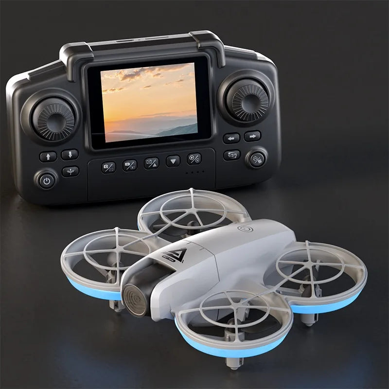 Screen-Controlled Aerial Drone with Dual Cameras, Optical Flow Positioning