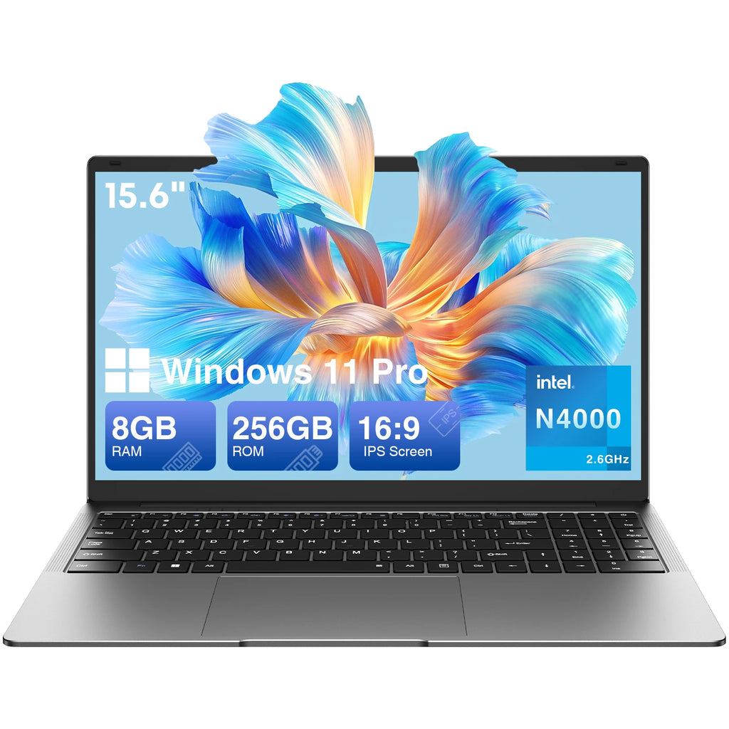 15.6 "Thin & Portable Laptop Computer Intel Celeron N4000 8GB RAM 256GB SSD FHD 1920x1080 16:9 Display