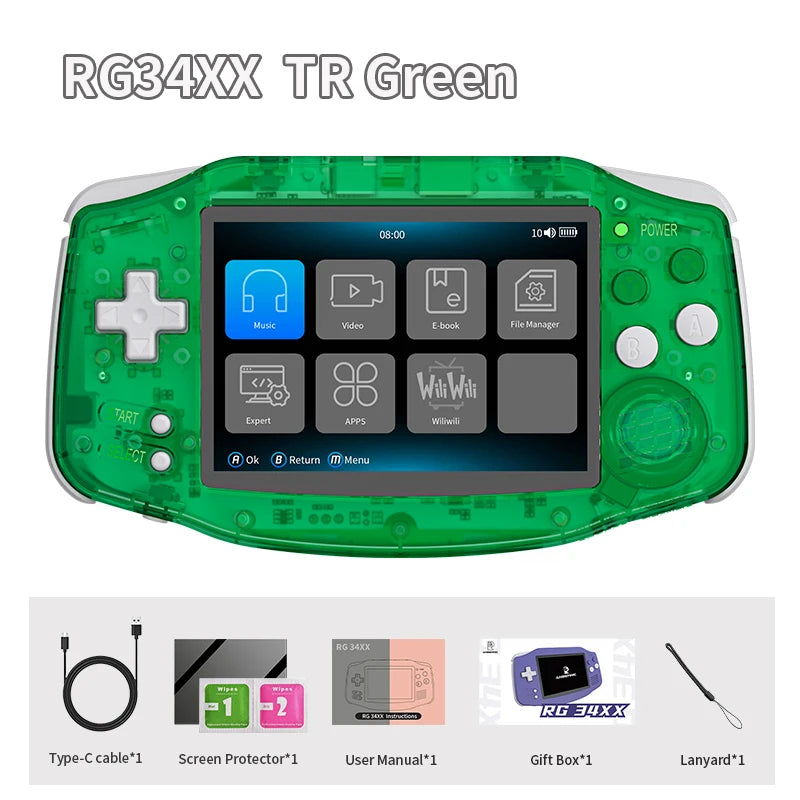 ANBERNIC RG34XX Retro Handheld Game Console 3.4" IPS Screen
