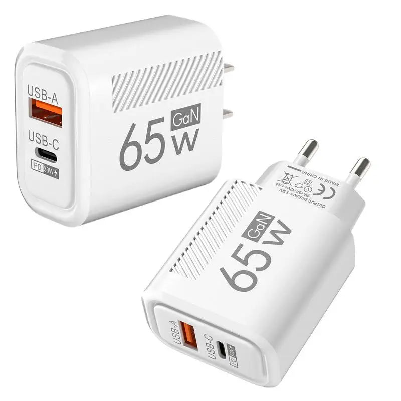 65w 2-Port USB C Wall Charger Phones Double Port Quick