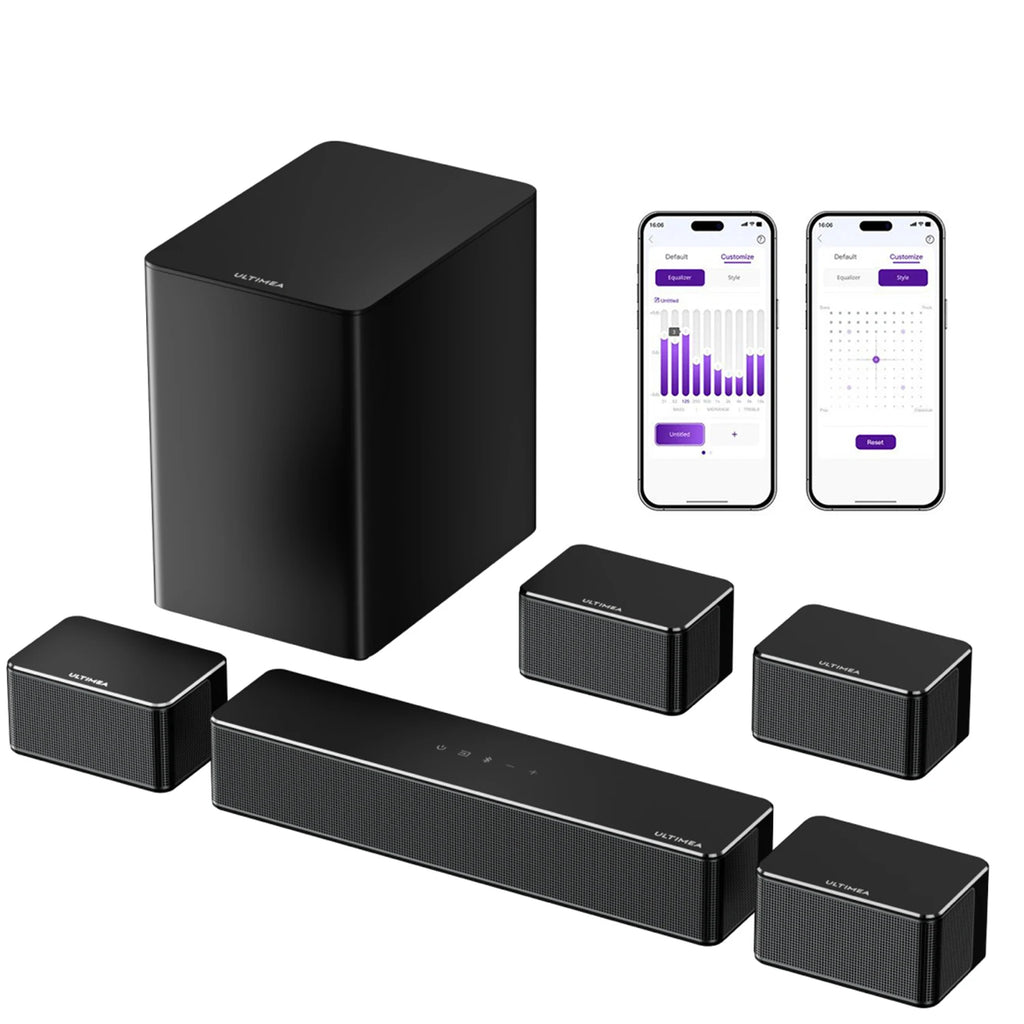 ULTIMEA 7.1 Surround Soundbar, 3D Virtual Surround Sound System with Subwoofer,2 Rear Speakers