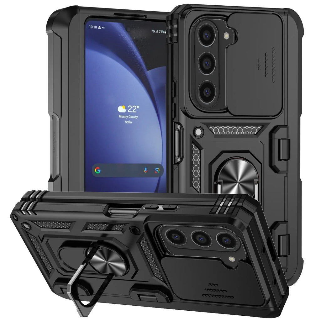 For Samsung Galaxy Z Fold 6 5 4 Phone Cases with Slide Lens Protective Cover Shockproof Camera Protector Case