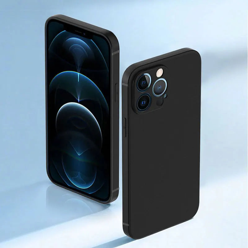 Luxury Black Phone Case For iPhone 16 15 14 11 12 13 Pro Max 7 8 Plus 13 Mini 16E SE 2022 Xr X Xs