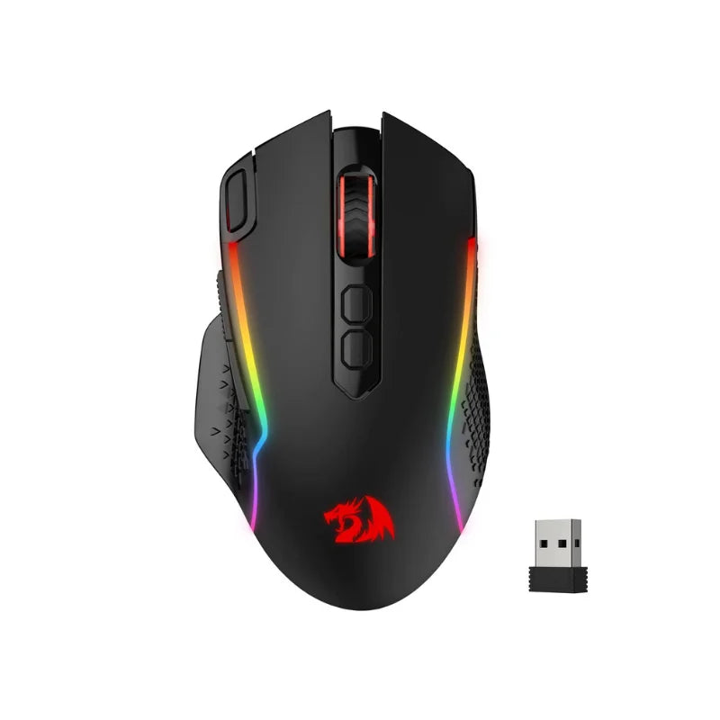 Redragon M810 Pro Wireless Gaming Mouse, 10000 DPI Wired Gamer Mouse w/ Rapid Fire Key