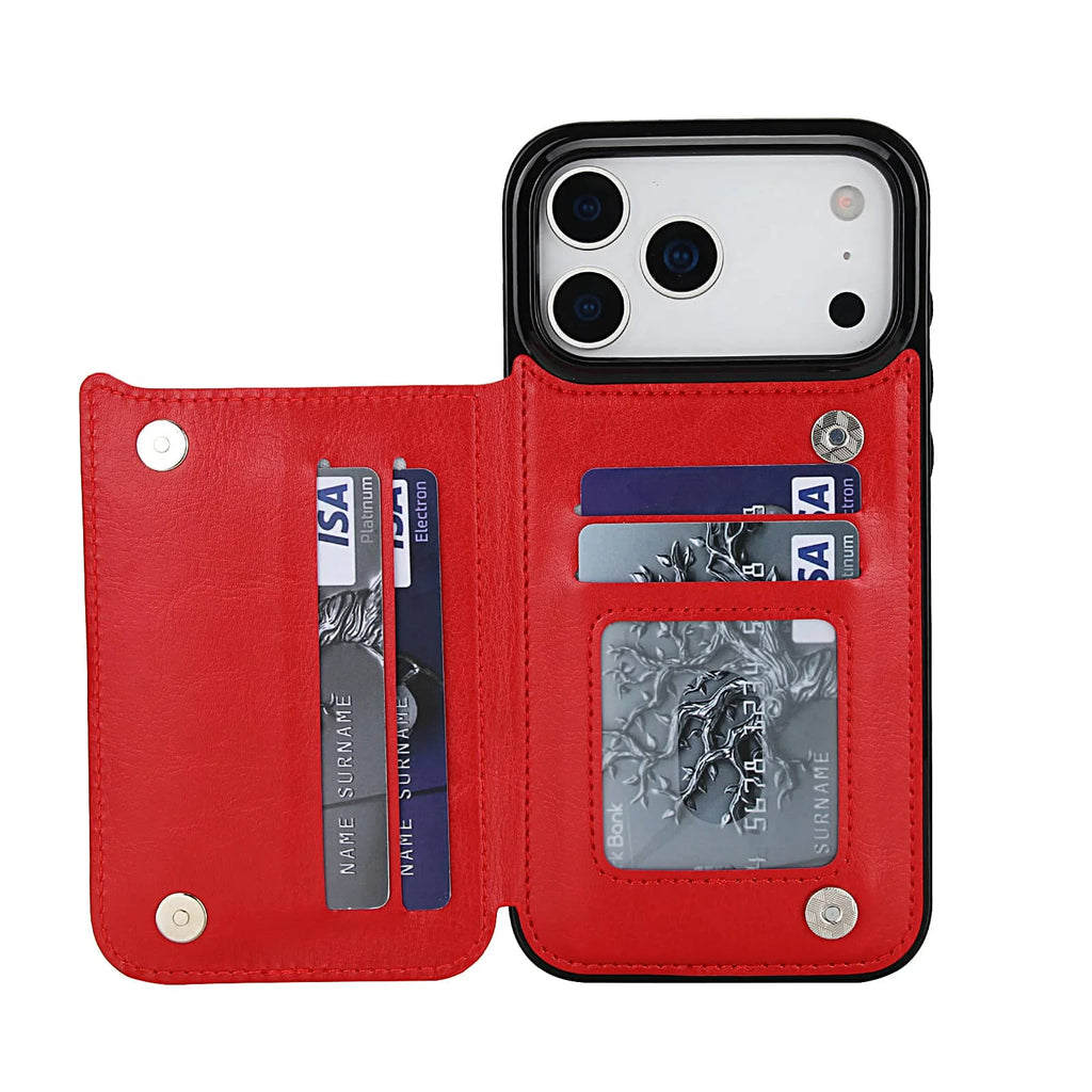 For iPhone 17/Air/17 Pro/17 Pro Max Wallet Case With Card Holder