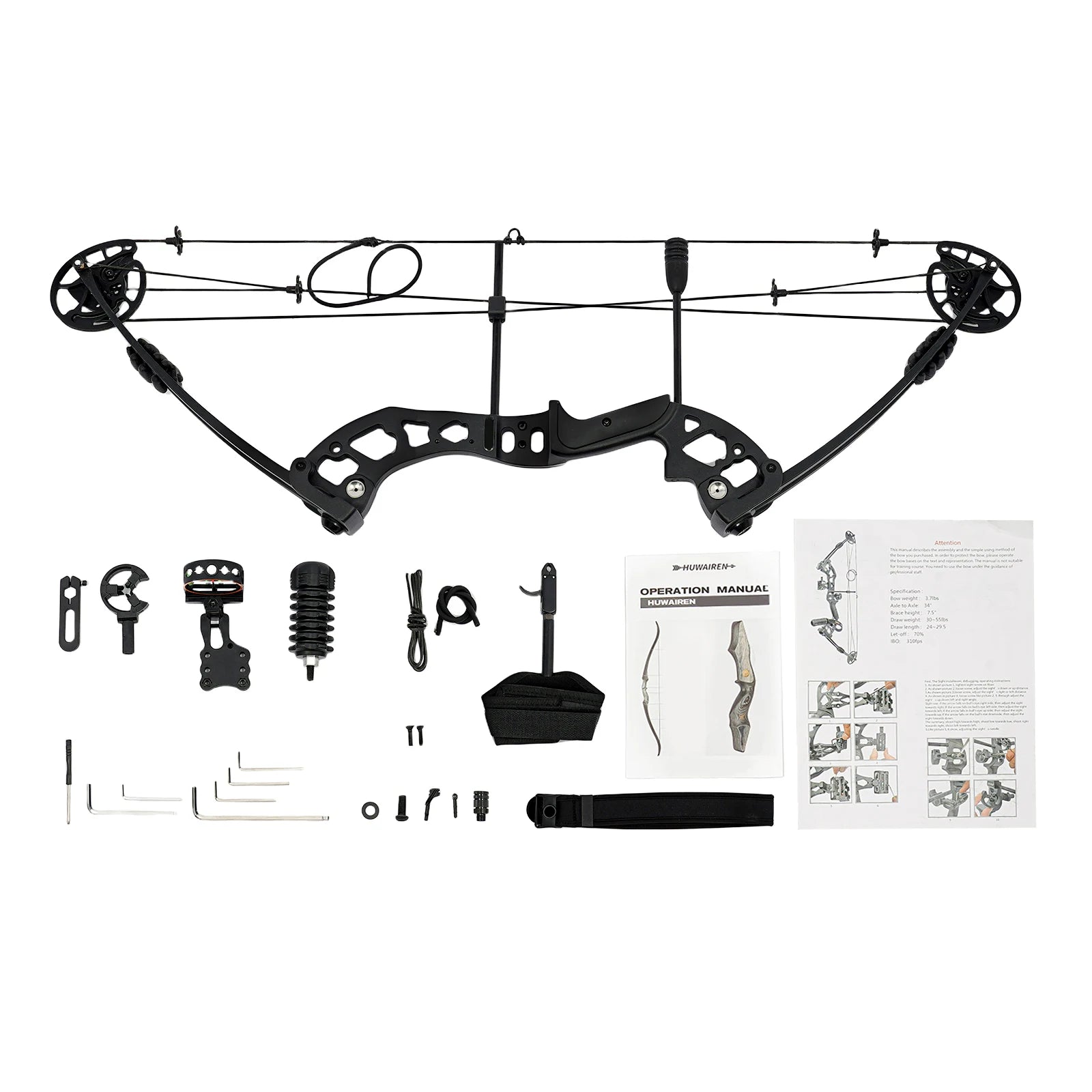 Compound Bow for Adults Right Hand with 12 Arrows and Hunting Kit