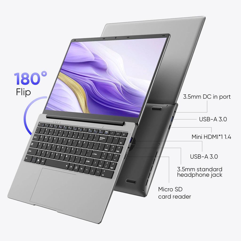 15.6 "Thin & Portable Laptop Computer Intel Celeron N4000 8GB RAM 256GB SSD FHD 1920x1080 16:9 Display