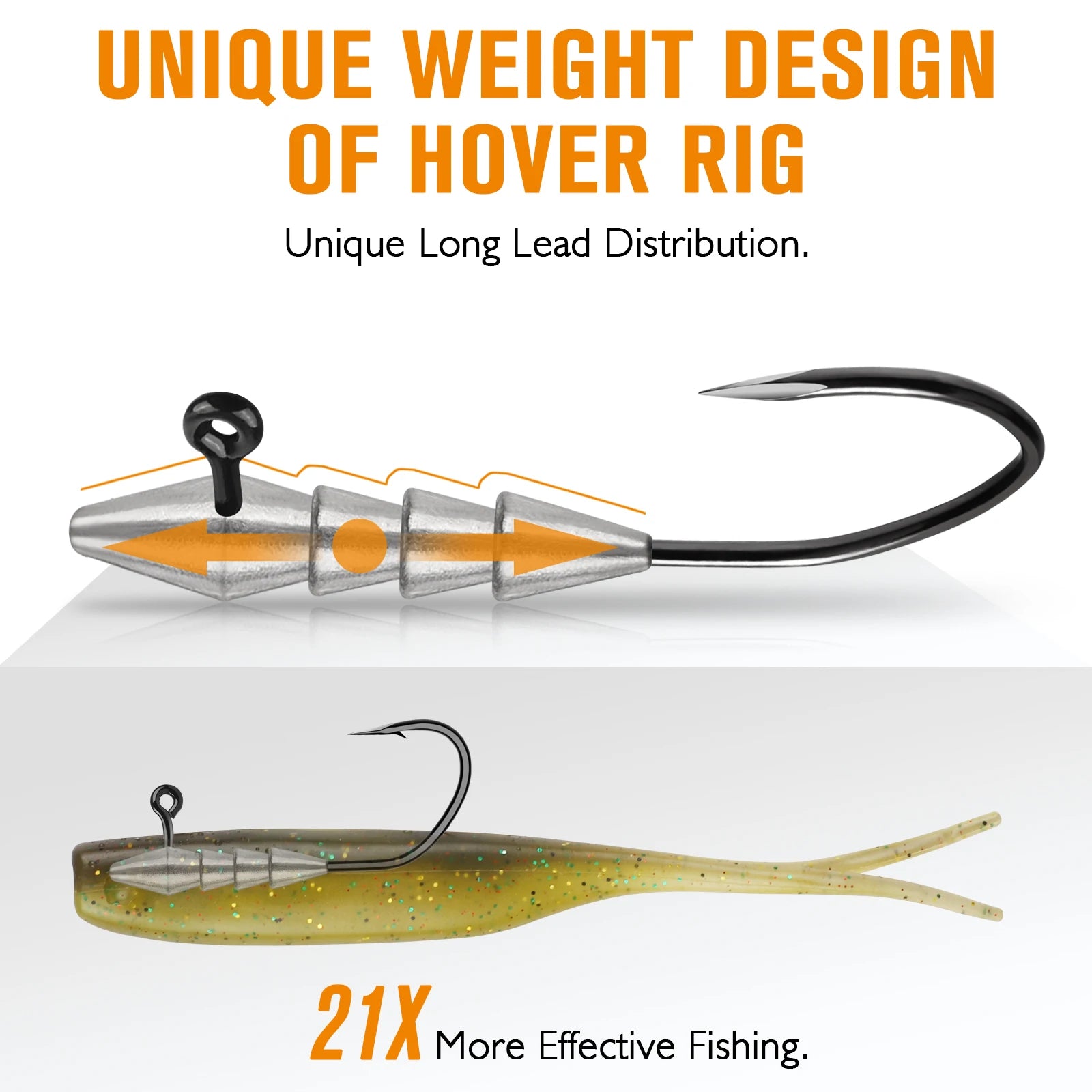 15PCS Hover Rig Jighead Swimbait Jig Heads for Bass Fishing