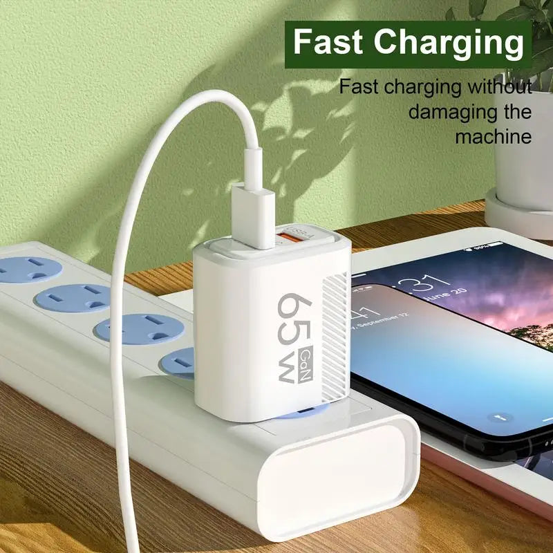 65w 2-Port USB C Wall Charger Phones Double Port Quick