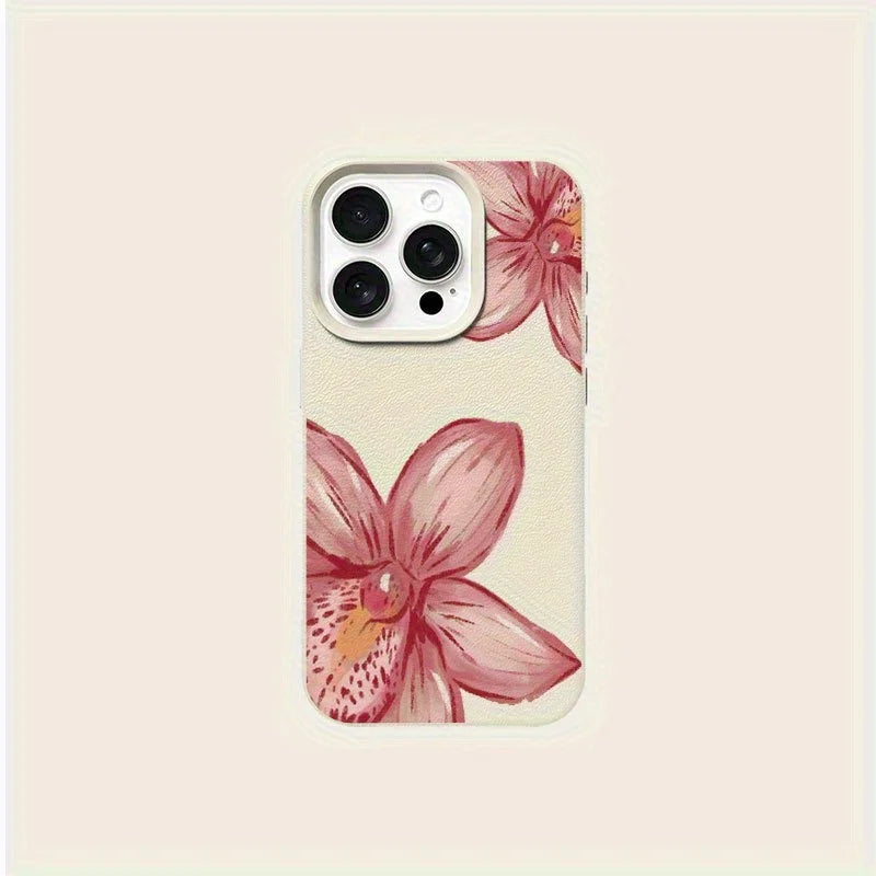 Pink Flower Part Pattern Suitable for iPhone 16 15 14 13 12Pro Max