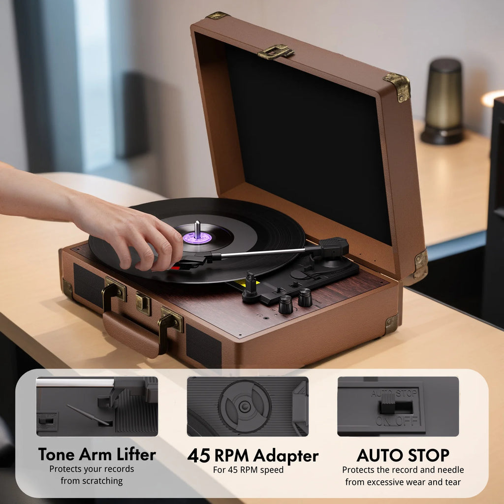 MAIO  Record Player, 3-Speed 33/45/78RPM Vinyl Spinner