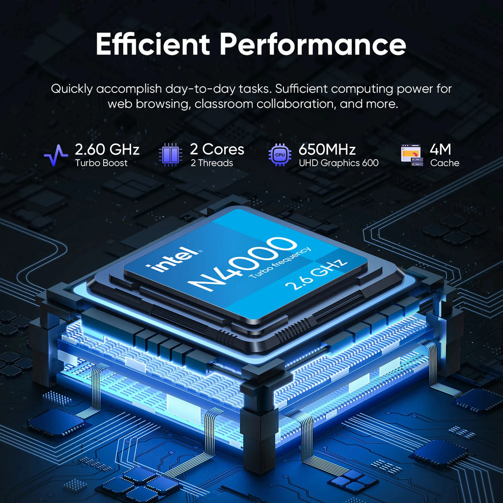 15.6 "Thin & Portable Laptop Computer Intel Celeron N4000 8GB RAM 256GB SSD FHD 1920x1080 16:9 Display