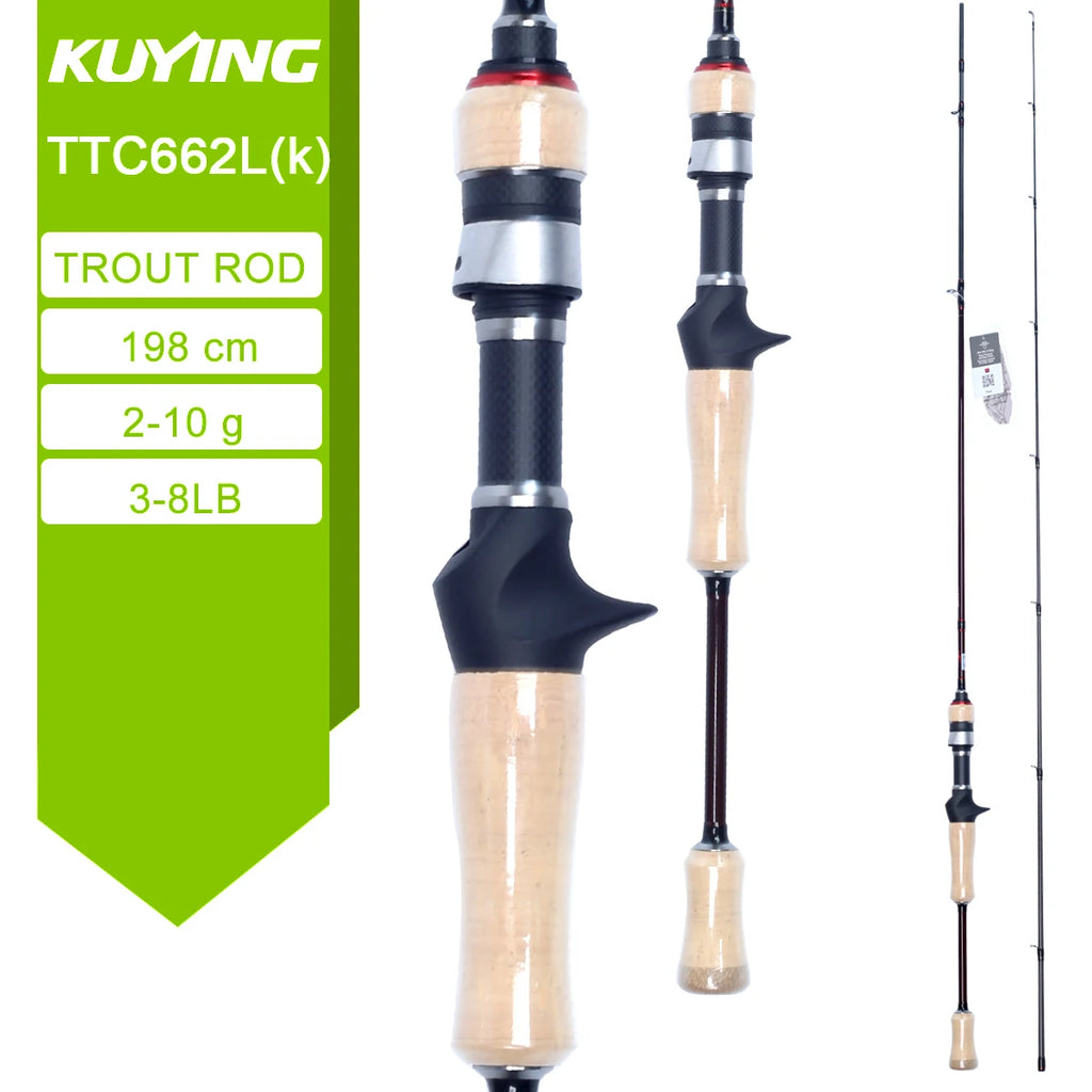 KUYING TETON TTC662L TTC632UL TTS662L TTC602LS TTS602LS Fishing Lure Rod Casting Spinning River Stream Carbon