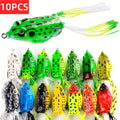 10pcs Frog Shape Lure Soft Tube Bait Plastic Fishing Lure