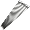 Mixed Carbon Arrows 12pcs 30/31.7 Inch Spine 500 with 3" Rubber Vanes 100 Grain Tips
