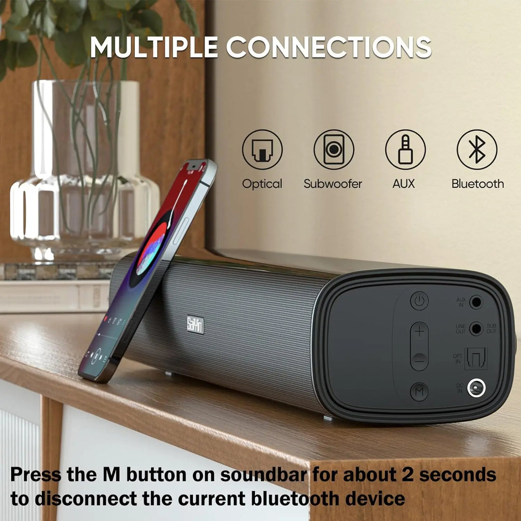 Saiyin Sound Bars for Tv, 40 Watt Small Tv Sound Bars
