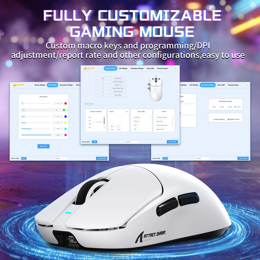 ATTACK SHARK X8 SE Wireless Gaming Mouse, 55g Ultralight PAW3311 Sensor, BK52820 Chip, 25,000 DPI