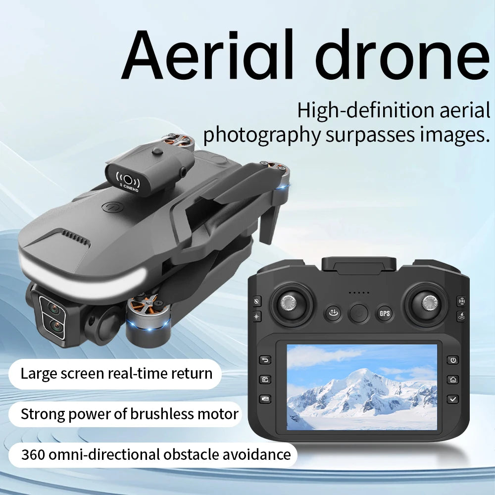 drone with 8K professional dual camera studio with remote control has 4.5inch screen