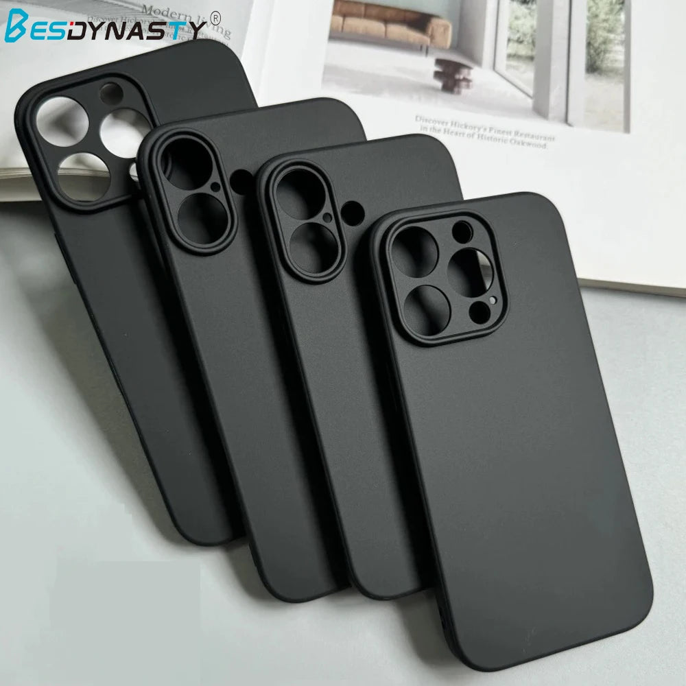 Silicone Matte Phone Case For iphone 17 Air 16 15 14 13 12 11 Pro Max 16 15 14 Plus Back Cover TPU Soft Case