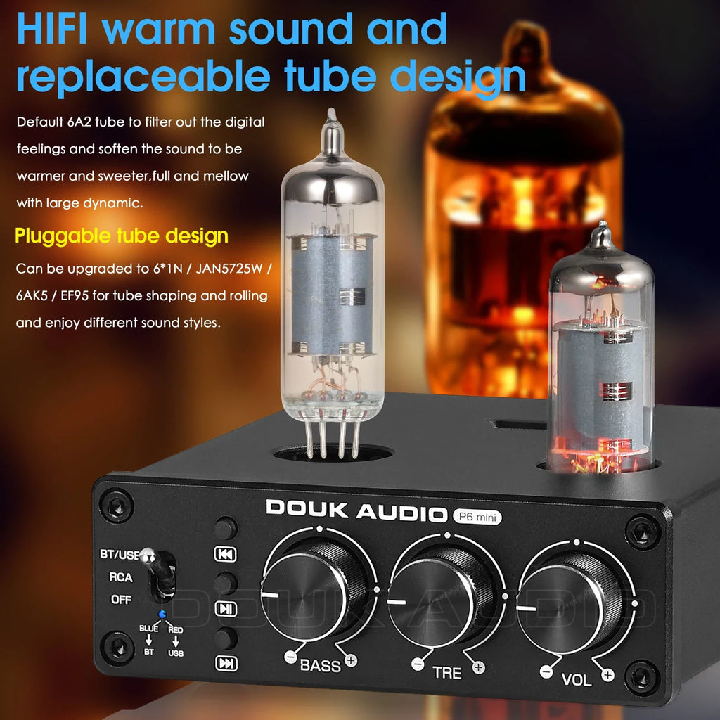 Nobsound HiFi Valve Tube Preamp Bluetooth 5.0 Receiver Home Stereo Audio Pre-Amplifier