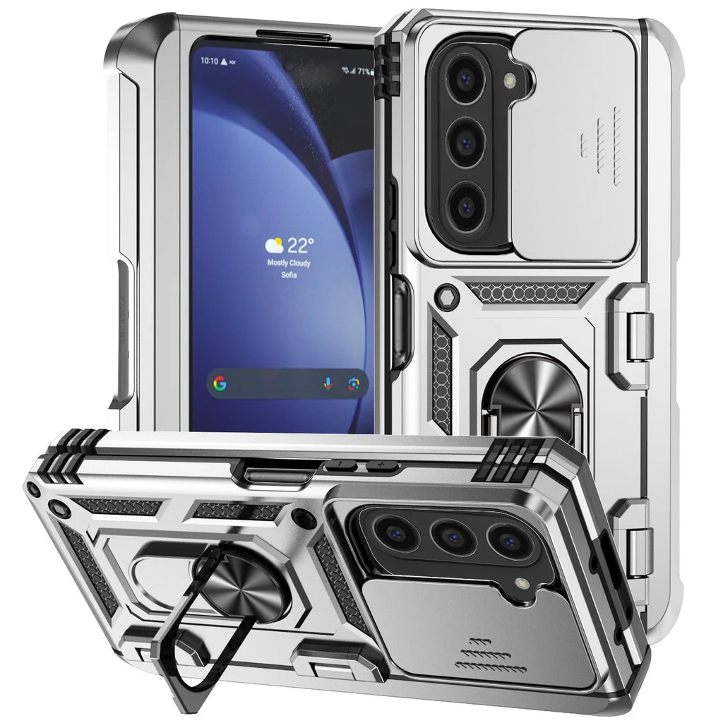 For Samsung Galaxy Z Fold 6 5 4 Phone Cases with Slide Lens Protective Cover Shockproof Camera Protector Case