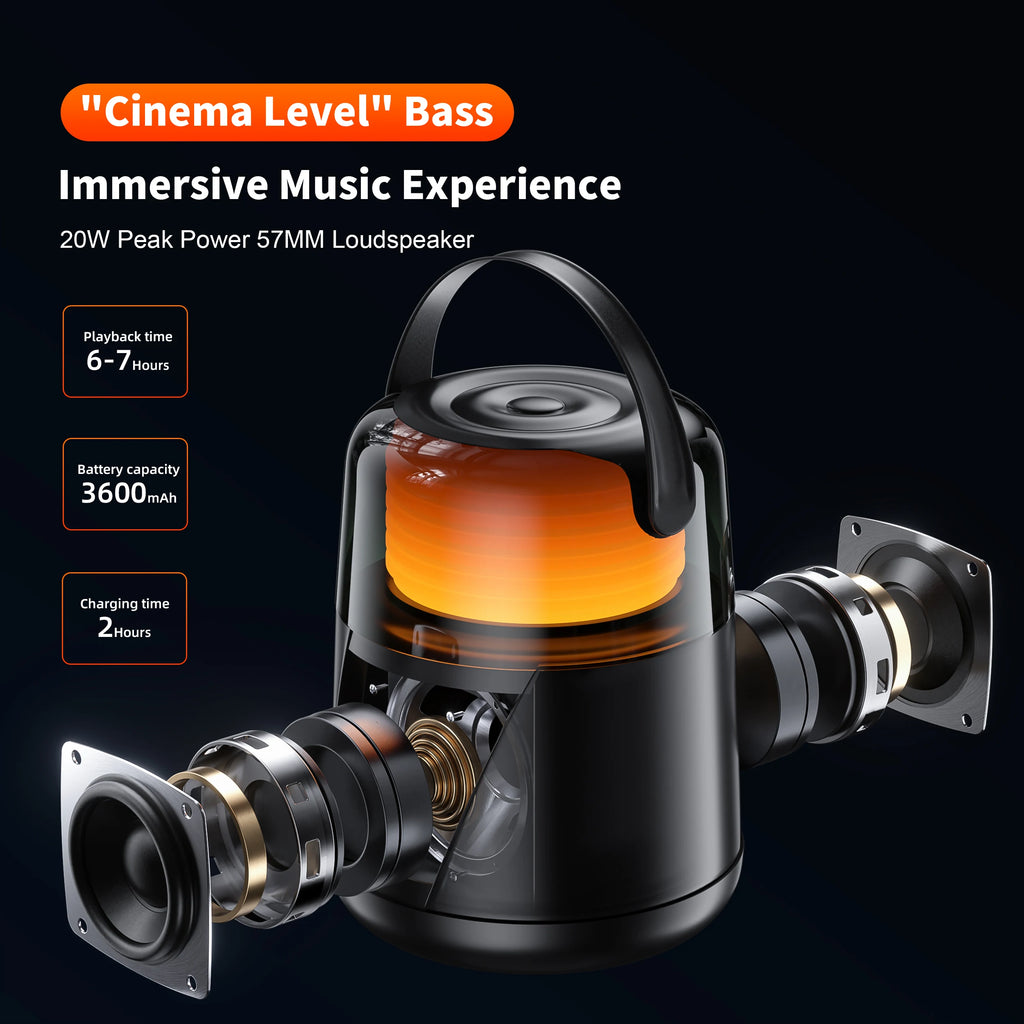 QERE HF55 Bluetooth Speaker with Hi-Res 20W Audio,Wireless HiFi Portable Speaker IPX5 Waterproof