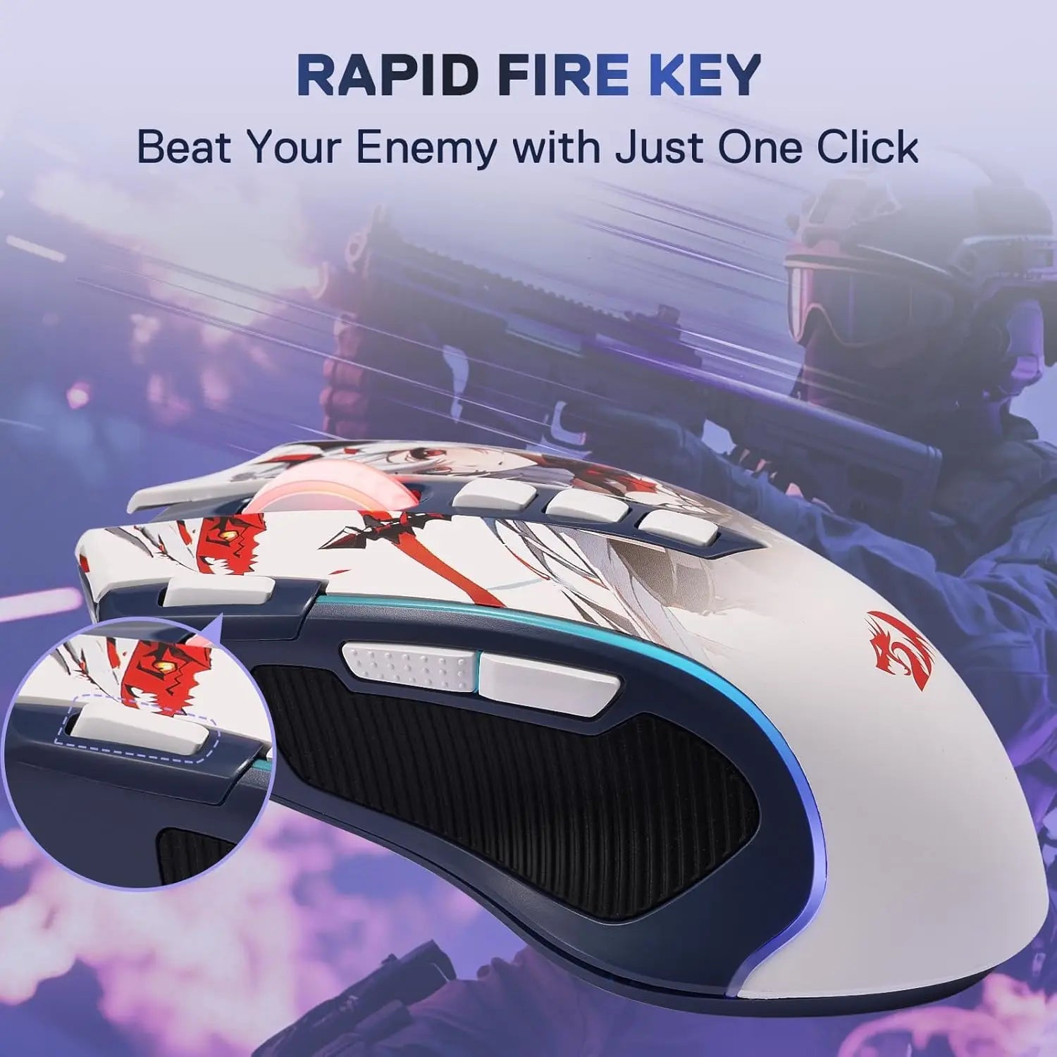 Redragon M612AK PRO RGB Gaming Mouse 8000 DPI Wired/Wireless Optical Mouse
