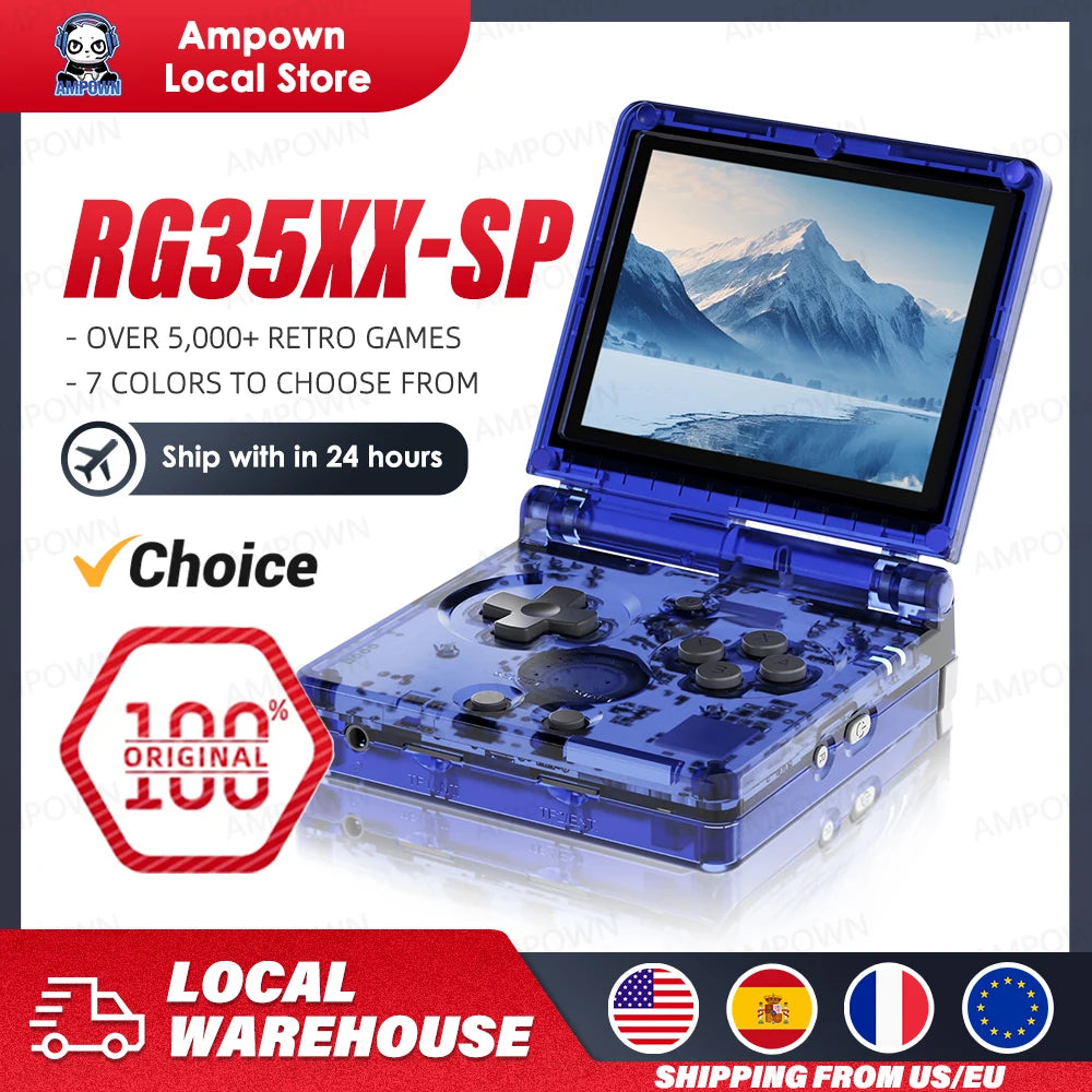 ANBERNIC RG35XXSP Flip Game Console 3.5'' IPS Screen