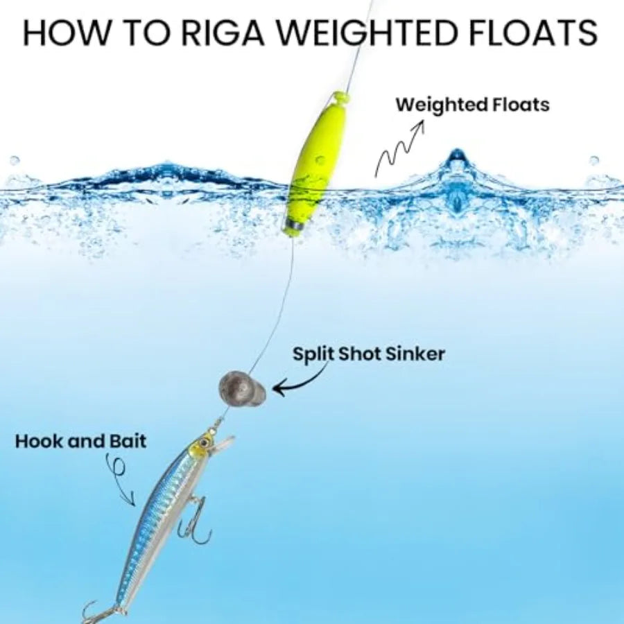 Fishing Bobbers Floats Set Weighted Foam Snap on Float