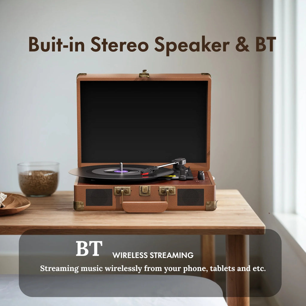 MAIO  3-Speed 33/45/78RPM Vinyl Spinner with 2 Built-in Stereo Speakers