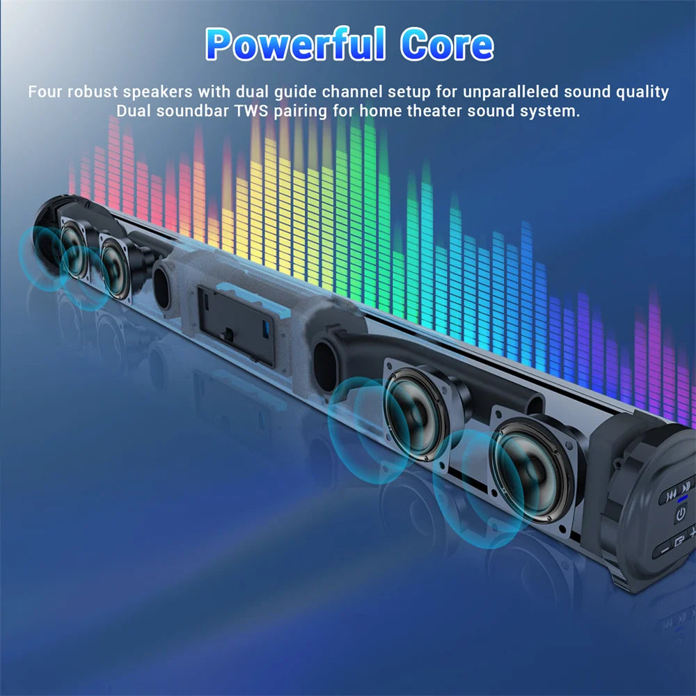 Sound Bar TV Sound System Bluetooth Speaker Wireless Subwoofer Bass Home Theater