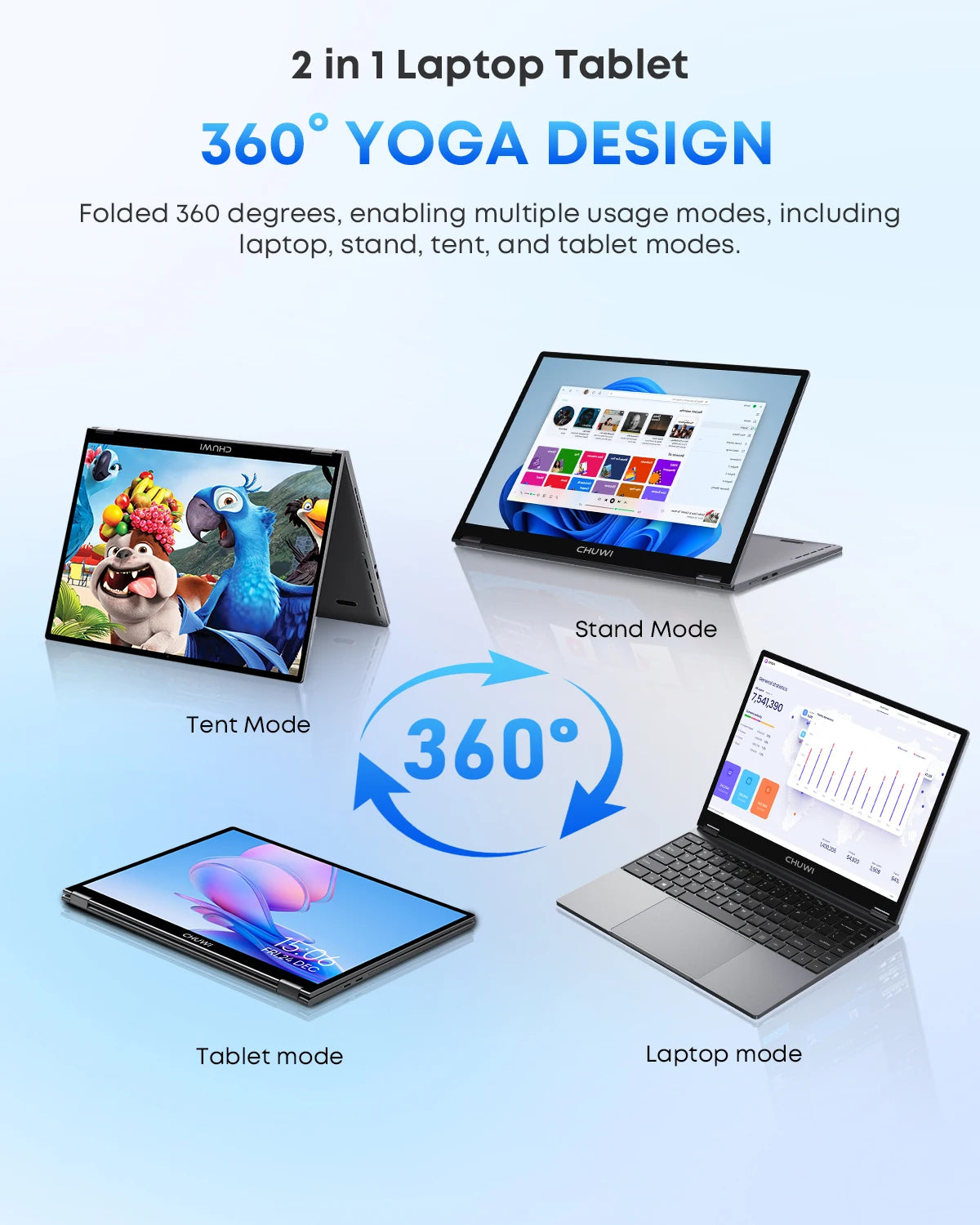 CHUWI FreeBook 2-in-1 Laptop 13.5'' Intel N150(UP to 3.6GHz) 16GB LPDDR5 RAM 512GB SSD  Windows 11