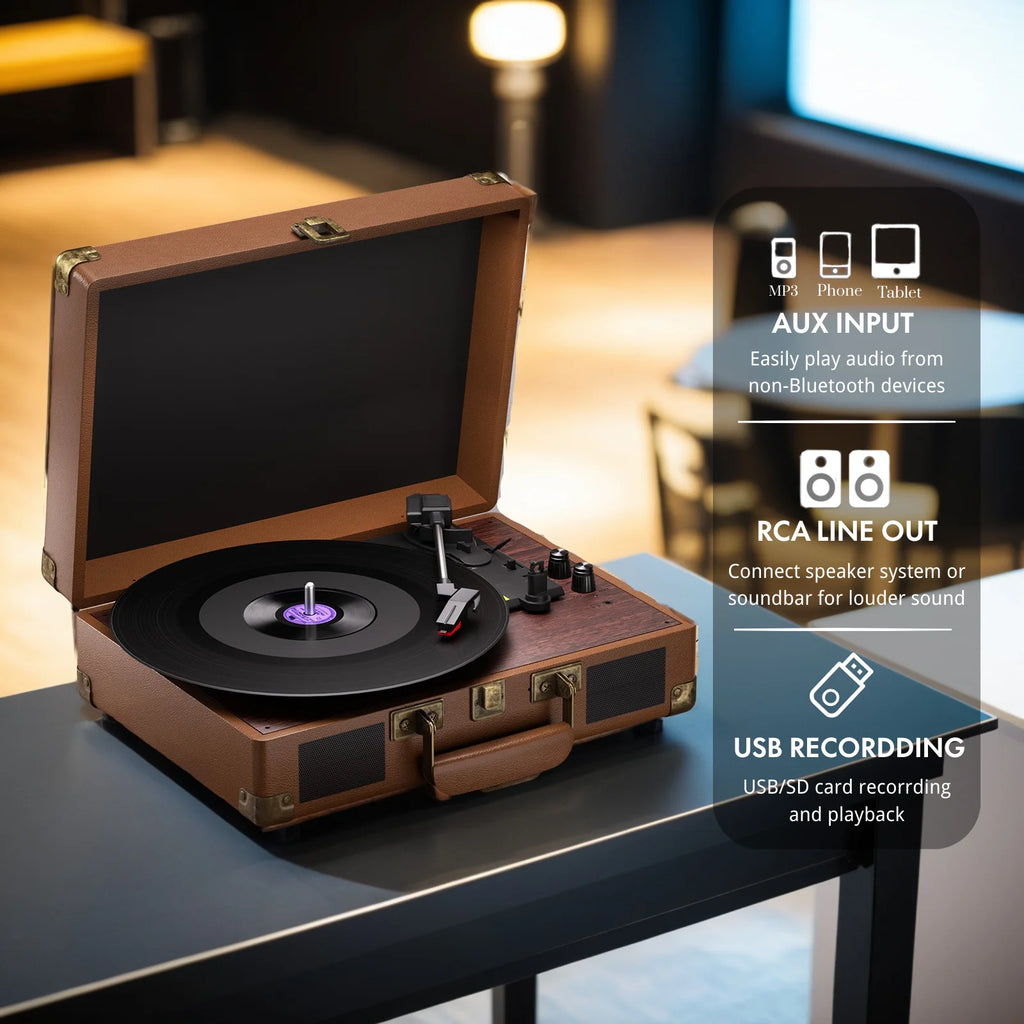 MAIO  Record Player, 3-Speed 33/45/78RPM Vinyl Spinner