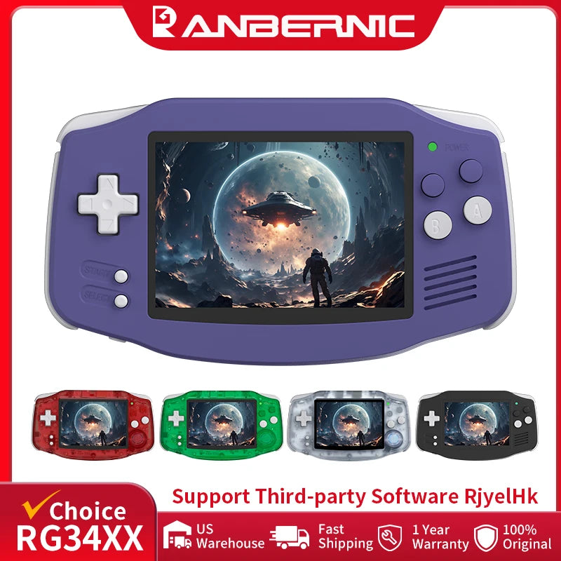 ANBERNIC RG34XX Retro Handheld Game Console 3.4" IPS Screen
