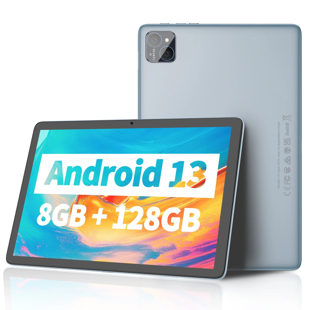 PRITOM Android 14 Tablet 10.1 Inch, 8GB(4+4 Expand) RAM + 128GB ROM, Octa Core, 5G WiFi