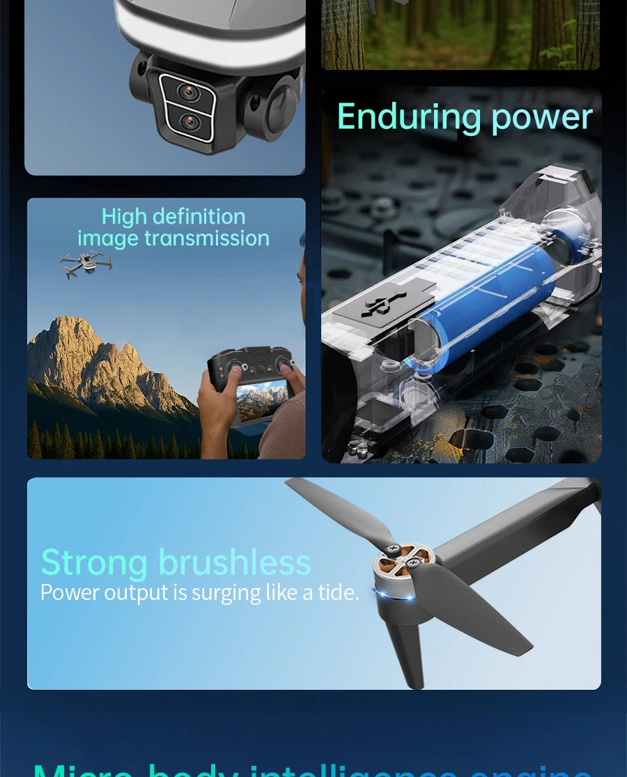 drone with 8K professional dual camera studio with remote control has 4.5inch screen
