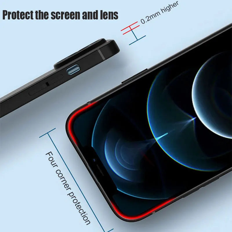 Luxury Black Phone Case For iPhone 16 15 14 11 12 13 Pro Max 7 8 Plus 13 Mini 16E SE 2022 Xr X Xs