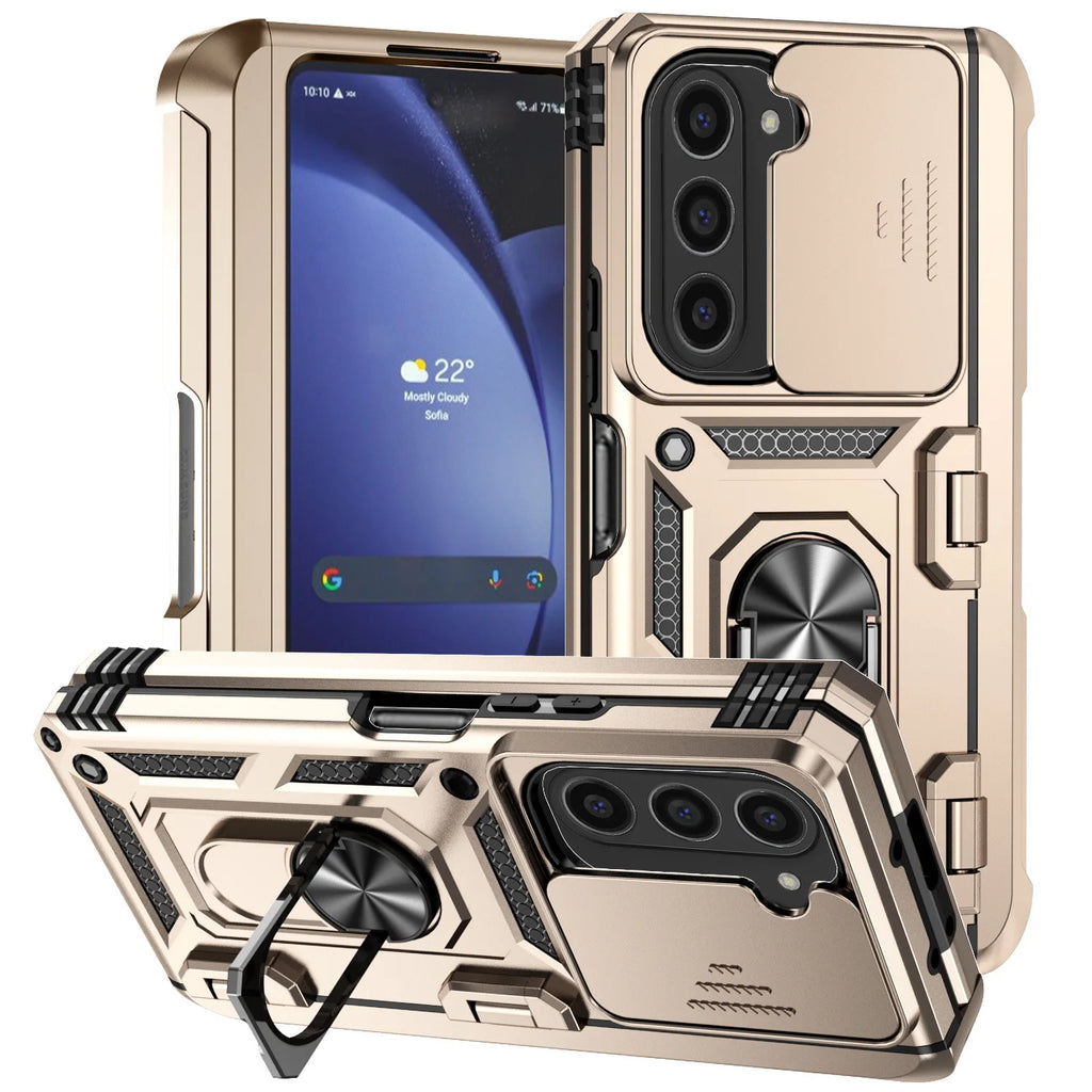 For Samsung Galaxy Z Fold 6 5 4 Phone Cases with Slide Lens Protective Cover Shockproof Camera Protector Case